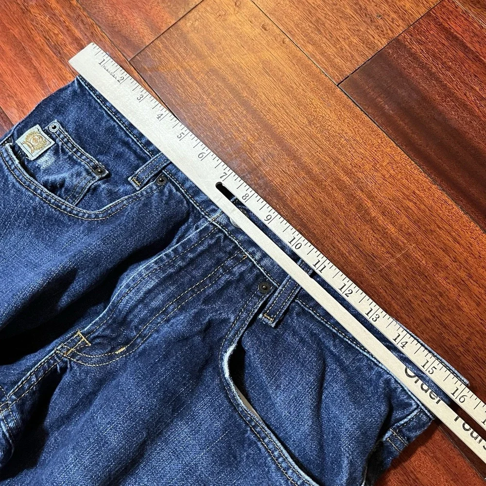 Cinch Jeans Mens 32x31 (Tag 32x32) Dark Wash Blue Bootcut Western Distressed *
